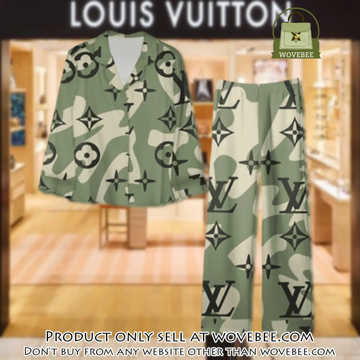 Trending luxury lv satin pajama set pjs1088 wvb1346434